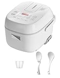 TOSHIBA Rice Cooker Small 3 Cup Uncooked – LCD Display with 8 Cooking Functions, Fuzzy Logic...