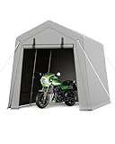 OutdoorVibe Storage Sheds 6x8 FT, Portable Shed with Rolled up Zipper Door, Waterproof, Storage Tent...