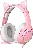 PHNIXGAM Pink Girl Gaming Headset for PS4, PS5, Xbox One(No Adapter), Wired Over-Ear Headphones with...