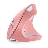 Vertical Mouse, Right Handed 2.4GHz Wireless Ergonomic Rechargeable Vertical Mouse with 4 Adjustable...