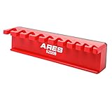 ARES 62008-10-Piece Red Magnetic Wrench Organizer - Sturdy Plastic Rack Stores up to 10 SAE and...