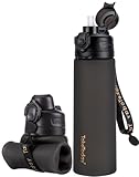TakeToday Collapsible Water Bottles 20oz, Leak Proof, BPA-Free, Foldable Silicone Travel Water...
