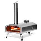PolarcoForgeco Multi-Fuel Outdoor Pizza Oven with Rotatable Pizza Stone, 12' Wood Fired & Gas Pizza...