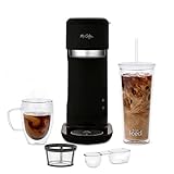 Mr. Coffee Iced and Hot Coffee Maker, Single Serve Machine with 22-Ounce Tumbler and Reusable Coffee...