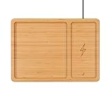 [PJ Collection] Bamboo Valet Tray with Wireless Charging, Desk and Night Stand Organizer, 2 in 1,...