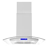COSMO 668ICS750 30 in. Island Mount Range Hood with 380 CFM, Soft Touch Controls, Permanent Filters,...