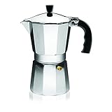 IMUSA USA B120-42V Aluminum Espresso Stovetop Coffeemaker 3-Cup, Silver