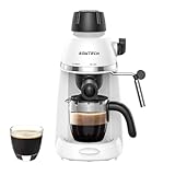 SOWTECH Espresso Coffee Machine Cappuccino Latte Maker 3.5 Bar 1-4 Cup with Steam Milk Frother White