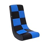 The Crew Furniture Boost Video Rocker Gaming Chair, For Kids and Teens, Faux Leather, Black/Blue