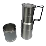 nCamp Portable Camping Coffee Maker, Compact Espresso Style, Stainless Steel Stovetop Cafe Gear for...