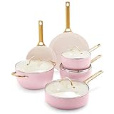 GreenPan Reserve Hard Anodized Healthy Ceramic Nonstick 10 Piece Cookware Pots and Pans Set, Gold...