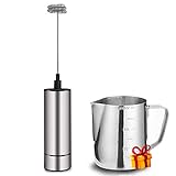 Milk Frother Handheld Battery Operated, Coffee Frother for Milk Foaming, Latte/Cappuccino Frother...