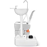 YITAHOME Portable Sink and Toilet, 17 L Hand Washing Station & 5.3 Gallon Flush Potty, for Outdoor,...
