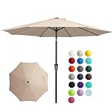 JEAREY 9FT Outdoor Patio Umbrella Outdoor Table Umbrella with Push Button Tilt and Crank, Market...