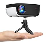 Mini Projector, NICPOW Portable Outdoor Movie Projector with Tripod, 1080P and 200' Supported Small...