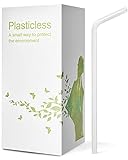 200 Count 100% Plant-Based Compostable Straws - Plasticless Biodegradable Flexible Drinking Straws -...