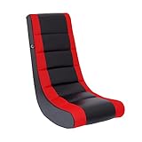 The Crew Furniture Classic Video Rocker Gaming Chair, For Kids and Teens, Faux Leather & Mesh,...