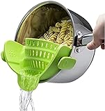 Kitchen Gizmo Snap N Strain Pot Strainer and Pasta Strainer Cooking Gadgets - Adjustable Silicone...