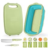 Collapsible Cutting Board, HI NINGER Foldable Chopping Board with Colander, 9-In-1 Multi Chopping...