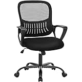 SMUG Office Computer Desk Chair, Ergonomic Mid-Back Mesh Rolling Work Swivel Task Chairs with...