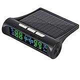 YOUNGFLY Tire Pressure Monitoring Systems Monitor with Clock, Solar Power and USB Charge, LCD...