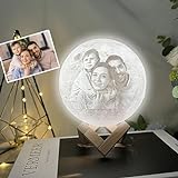 Custom Moon Lamp - 3D printed custom photo or text night light, USB Charging - Ideal for Bedroom,...