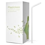 200 Count 100% Plant-Based Compostable Long PLA Straws-Plasticless Biodegradable Bendy Drinking...