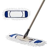 Eyliden Dust Mop with 2 Reusable Washable Pads - One Touch Replacement, Height Adjustable Handle,...