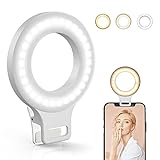 Clip on Ring Light, Kimwood Rechargeable 60 LED Selfie Ring Light for Phone, Laptop, Tablet ( 3...