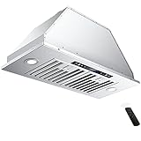 IKTCH 30 inch Built-in/Insert Range Hood 900 CFM, Ducted/Ductless Convertible Duct, Stainless Steel...