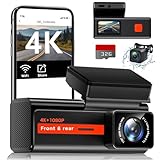 Dash Cam Front and Rear, Veement S80 4k+1080P Dual Dash Camera for Cars, WiFi Mini Car...