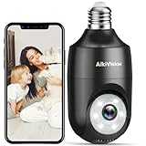 AlkiVision 2K Light Bulb Security Camera Wireless Outdoor - 360° AI Motion Detection Cameras for...