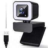 Dricam HD 1080p Webcam with Ring Light,Web Camera with Microphone for Desktop or Laptop,Plug & Play...