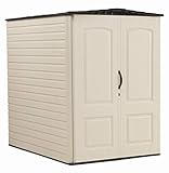 Rubbermaid Large Plastic Vertical Resin Weather Resistant Storage Shed, 5 x 6 Ft., Sandstone, for...