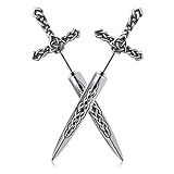 KIRTIJW Stainless Steel Sword Stud Earrings for Men Women Gothic Punk Sword Earrings Jewelry