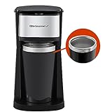 Elite Gourmet EHC114 Personal Single-Serve Compact Coffee Maker Brewer Includes 14Oz. Thermal Travel...