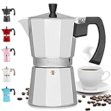 Zulay Classic Stovetop Espresso Maker for Great Flavored Strong Espresso, Classic Italian Style 8...