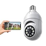 ALPHAPEACH 1080P Smart Light Bulb Home Security Camera Outdoor, Color Night Vision, AI Human...