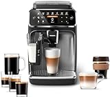 PHILIPS 4300 Series Fully Automatic Espresso Machine - LatteGo Milk Frother, 8 Coffee Varieties,...