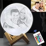 KaafAL Personalized Custom Moon Lamp with Photo Text, 3D Printing Moon Night Light with Picture...