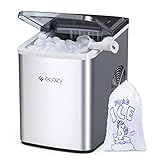 ecozy Portable Ice Maker Countertop, 9 Cubes Ready in 6 Mins, 26.5 lbs in 24 Hours, Self-Cleaning...