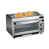 Hamilton Beach 2-in-1 Countertop Oven and Long Slot Toaster, Stainless Steel, 60 Minute Timer and...