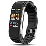 Smart Watch Fitness Tracker with Heart Rate Blood Pressure Blood Oxygen Body Temperature Monitor...