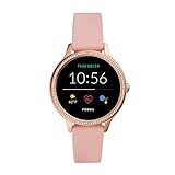 Fossil 42mm Gen 5E Stainless Steel and Silicone Touchscreen Smart Watch, Color: Rose Gold, Pink...