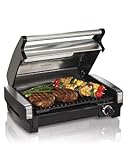 Hamilton Beach Electric Indoor Searing Grill with Viewing Window & Adjustable Temperature Control to...