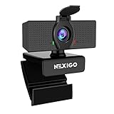 NexiGo N60 1080P Webcam with Microphone, Adjustable FOV, Zoom, Software Control & Privacy Cover, USB...