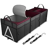 K KNODEL Sturdy Car Trunk Organizer with Premium Insulation Cooler Bag, Heavy Duty Collapsible Trunk...