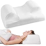 YourFacePillow Cervical Neck Beauty Pillow for Back Sleeping, Memory Foam Cervical Pillow, Ergonomic...