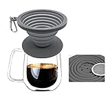 Collapsible Coffee Dripper Pour Over Coffee Filter, Silicone Reusable Coffee Maker,Paperless Coffee...