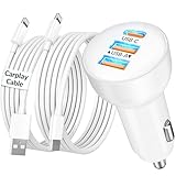 3-Port 70W Fast Car Charger for iPhone 14 13 12 11 Pro Max Plus Mini SE XR XS X 8 7 6, iPad, 2Pack...